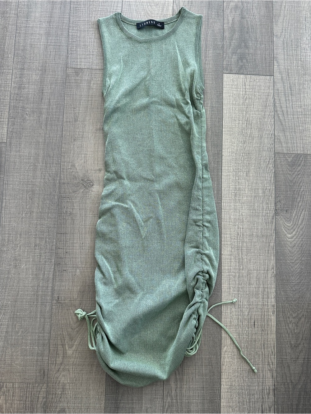 Lioness teal sleeveless Ruched dress